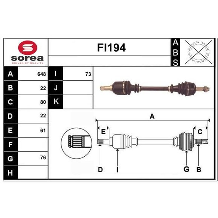 TRANSMISSION GRANDE PUNTO — SOREA SET58389