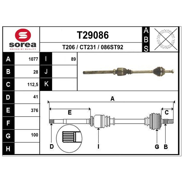 TRANSMISSION BOXER CR28/CB41 — SOREA SET29086