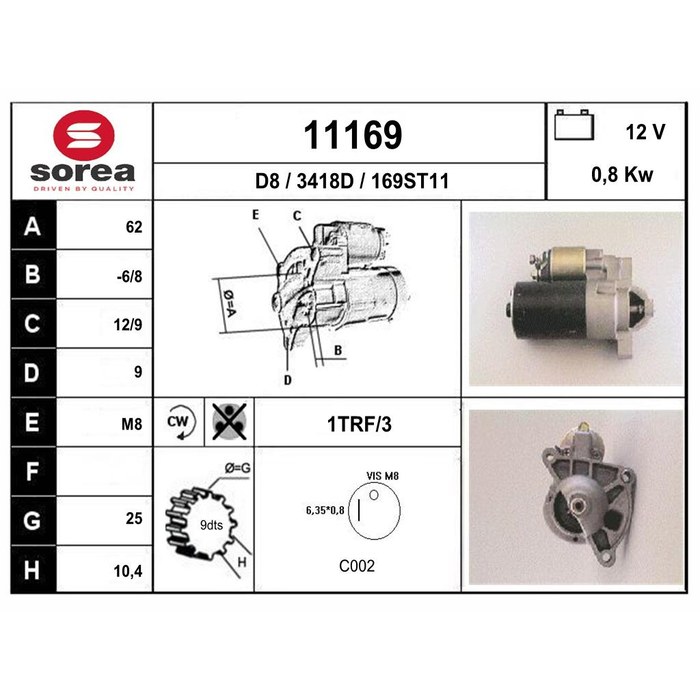 DEMARREUR *205J/AX/106* — SOREA SE11169