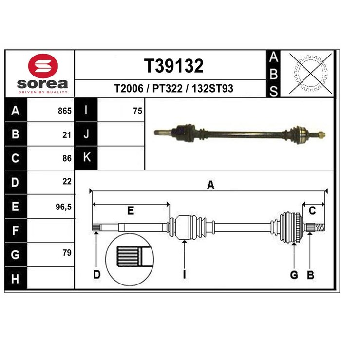 TRANSMISSION D C3 II DS3 2009 PEUGEOT 208 — SOREA SET39132