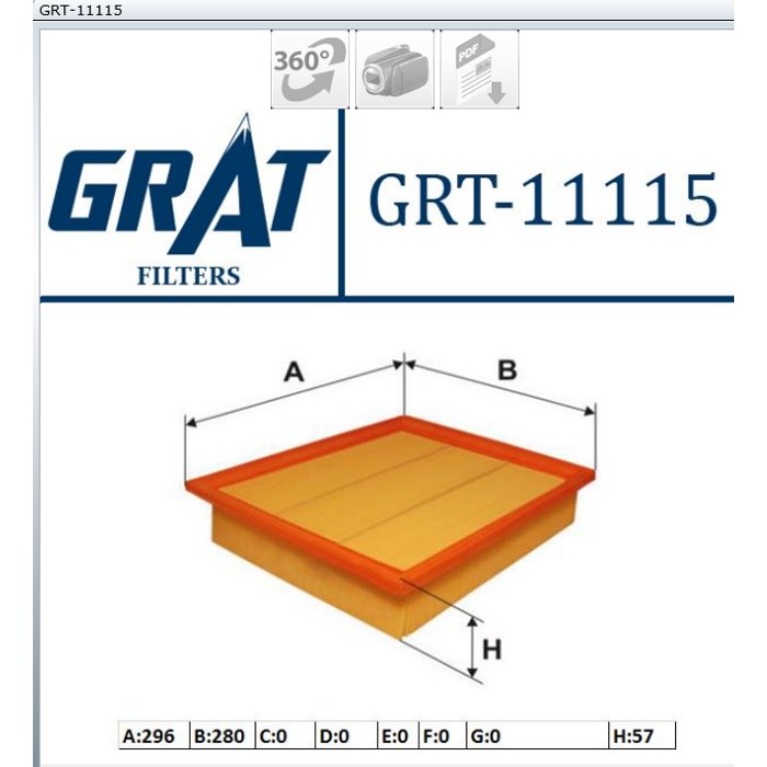 FILTRE A AIR REN TRAFFIC II 2.0-2.5DCI NISSAN P519A — MGA GRT-11115
