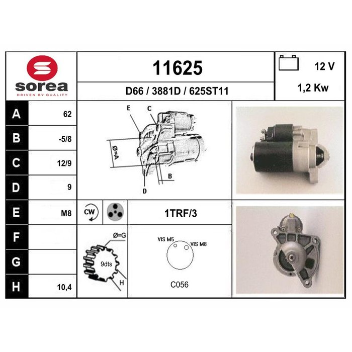 DEMARREUR AX/106/C3 — SOREA SE11625