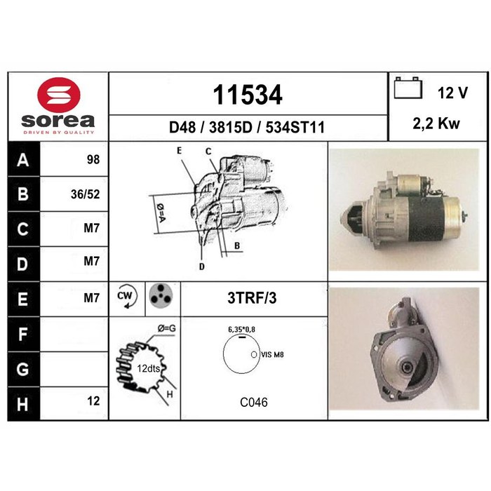 DEMARREUR C25D — SOREA SE11534