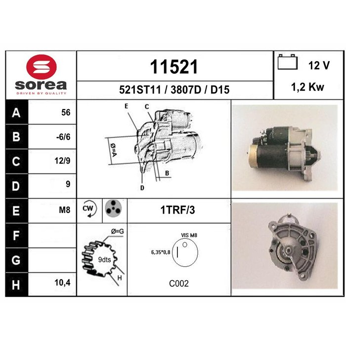 DEMARREUR AX/106 — SOREA SE11521