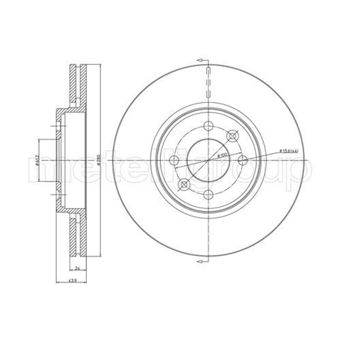DISQUE DE FREIN REN MEGANE II 1.5DCI R1583V — METELLI 230517C