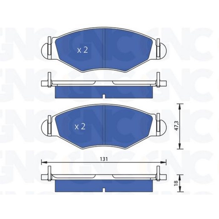 PLAQ DE FREIN AV PSA 206 09-13 05P903 — GNC P1163