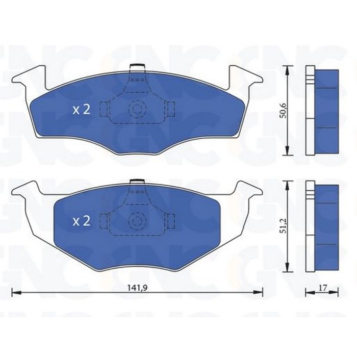 PLAQ DE FREIN AV VW POLO III IV 05P638 VAG — GNC P0826