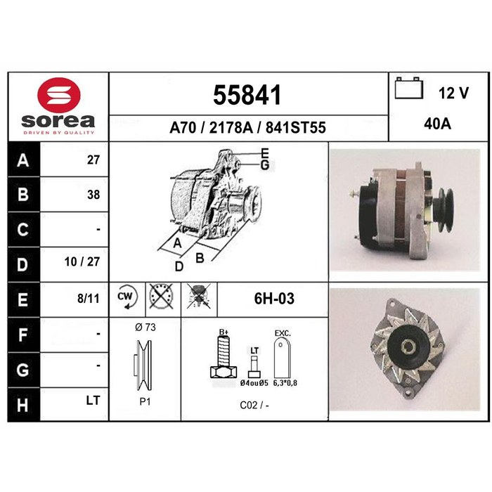 ALTERNATEUR 404/504 — SOREA SE55841