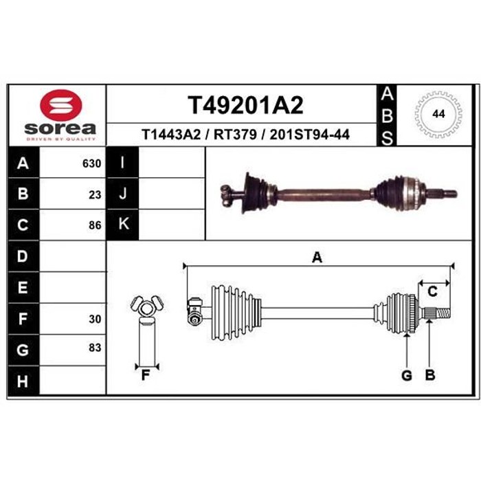 TRANSMISSION G CLIO/KANGO II DCI ABS — SOREA SET49201A2