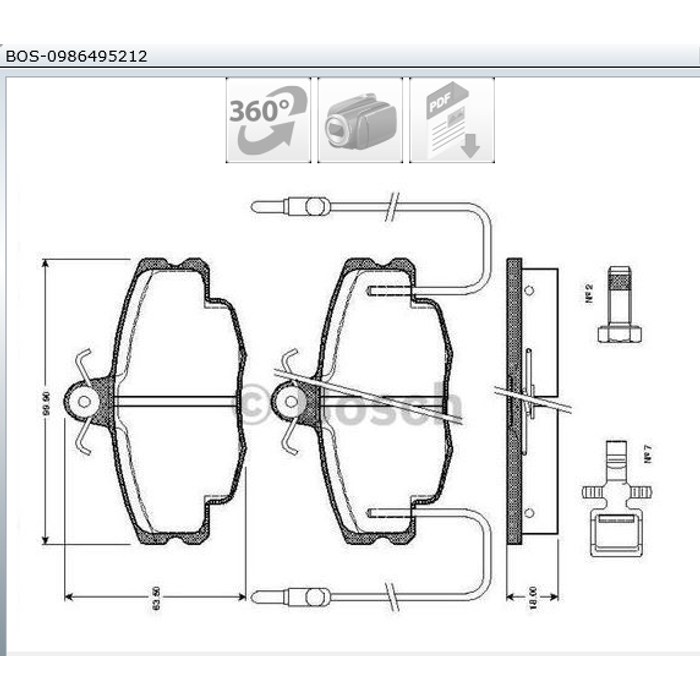 PLAQUETTE FREIN BOSCH 05P349 CLIO — MGA BOS-0986495212