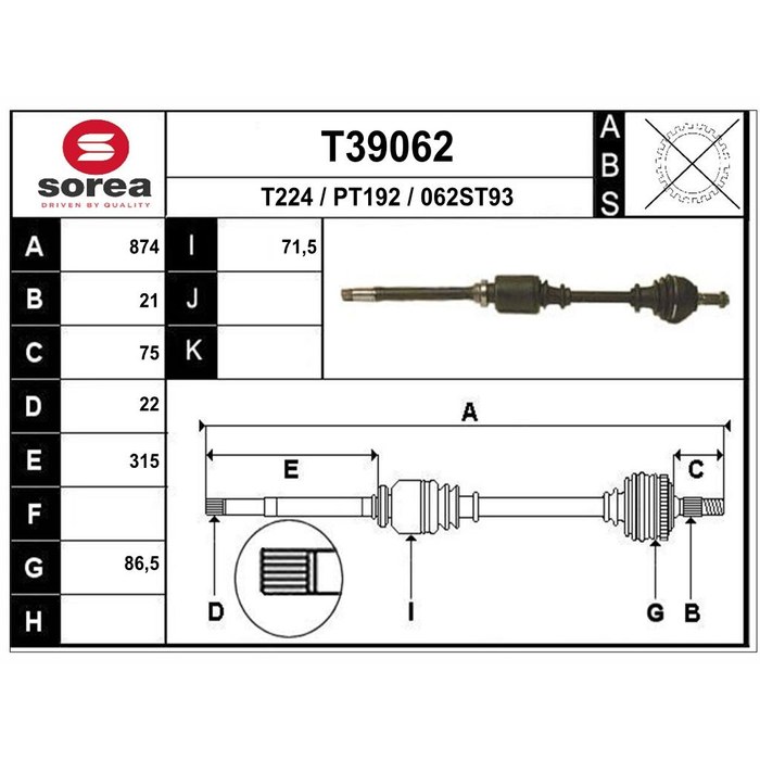 TRANSMISSION 306 AM 97 ESS — SOREA SET39062