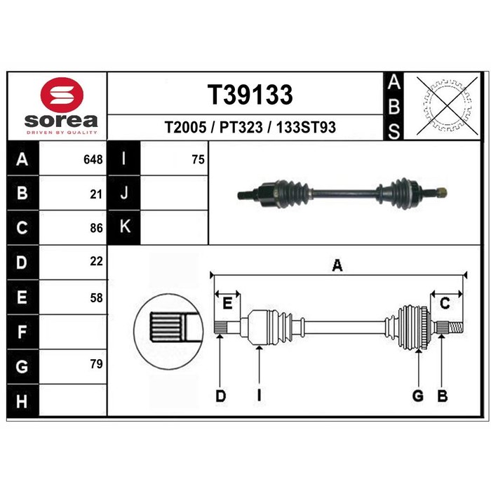 TRANSMISSION G C3 II DS3 2009 PEUGEOT 208 — SOREA SET39133