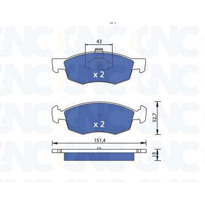 PLAQ DE FREIN AV FIAT DOBLO 05P756 — GNC P1056