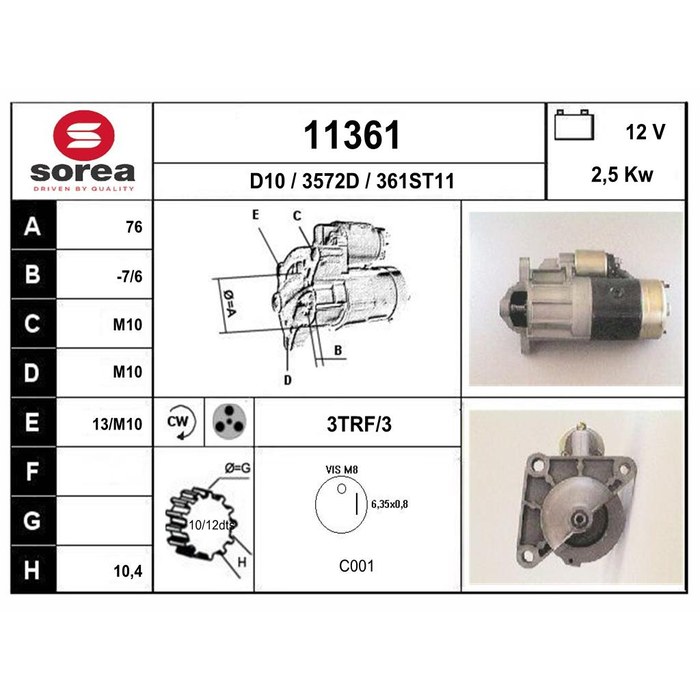 DEMARREUR R18 — SOREA SE11361