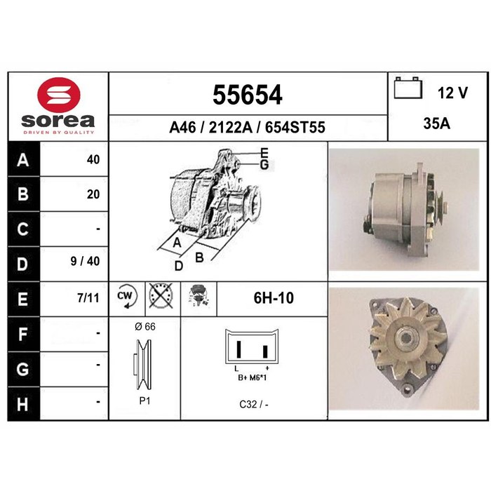 ALTERNATEUR   LNA VISA — SOREA SE55654