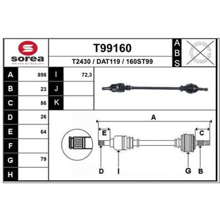 TRANSMISSION SANDERO II STEPWAY ESS/DIES D T99160 — MGA MGA-70847