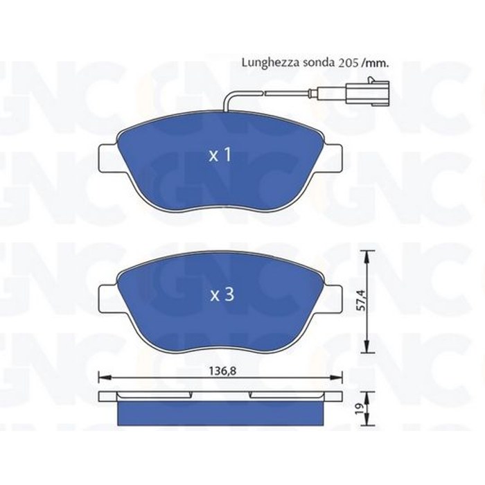 PLAQ DE FREIN AV FIAT PUNTO DOBLO 05P764 — GNC P1106